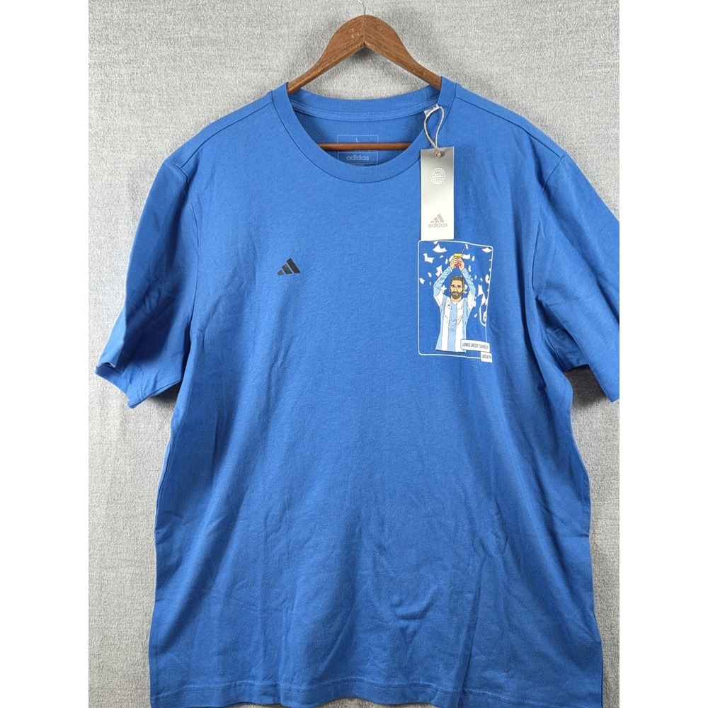 Adidas Mens L Messi Soccer Icon Football Graphic T Shirt La Pulga Argentina NEW